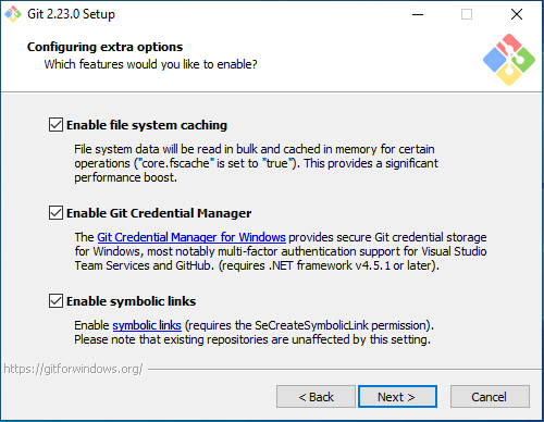 Langkah ke-9 Instalasi Git: Konfigurasi Opsi Tambahan (Configuring extra options)