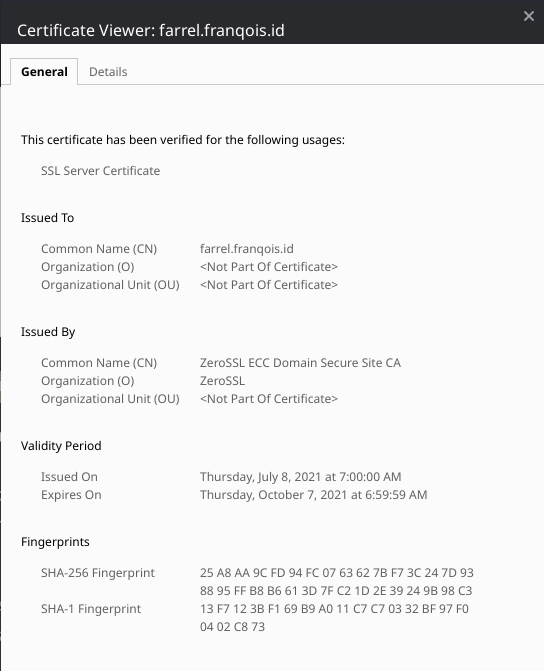 “Common Name” pada Sertifikat TLS saya