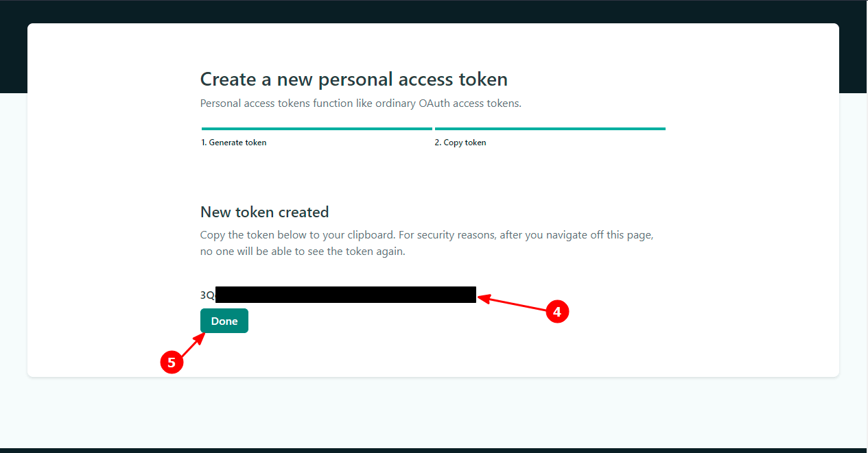 Setelah Token berhasil dibuat