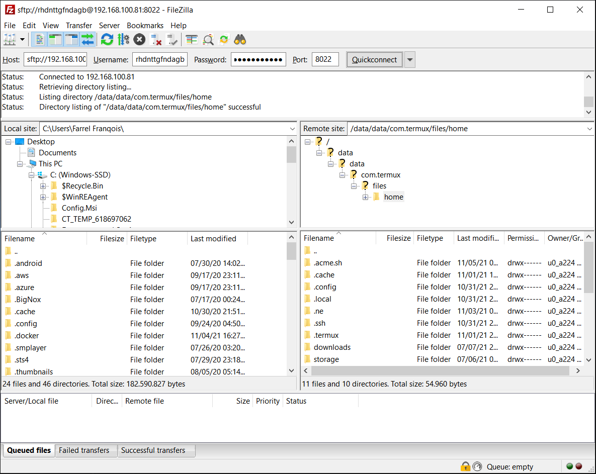 Mengakses SFTP dengan Username Acak di FileZilla