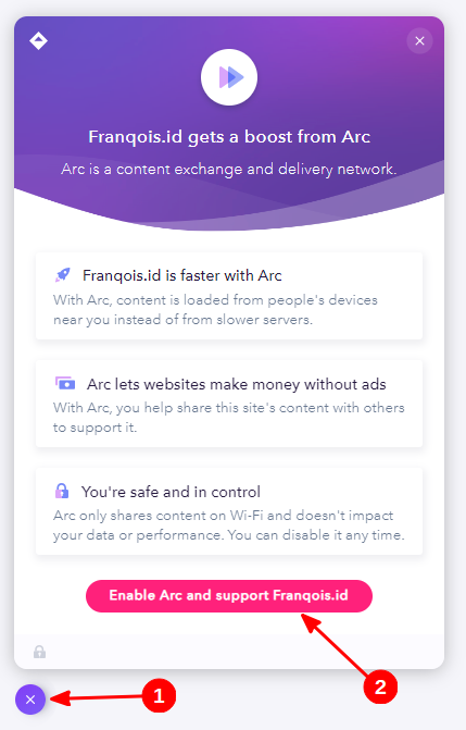 Mengaktifkan Arc di Blog